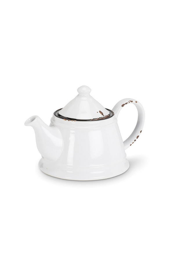 Enamel Look Teapot White