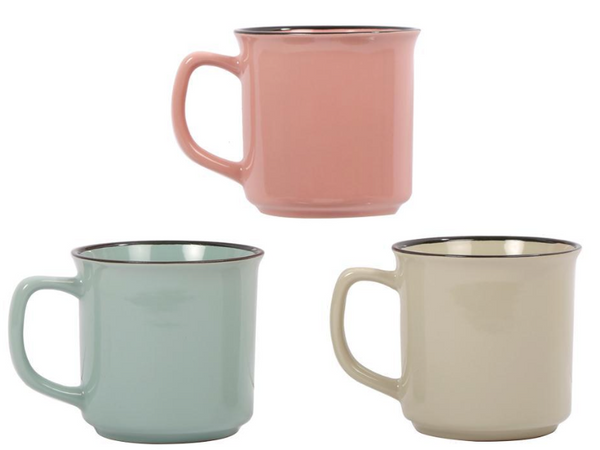 Stoneware Colour Glazed Mugs