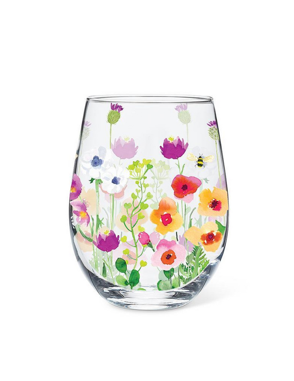 Bee Garden Stemless Wine Glass
