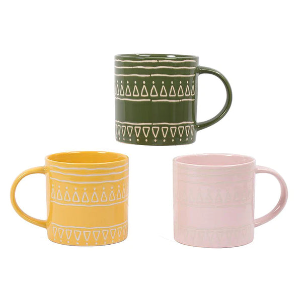 Embossed Stoneware Mug