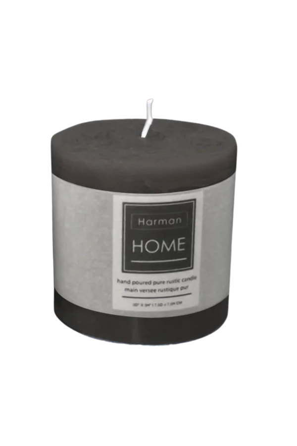Black Rustic Pillar Candle